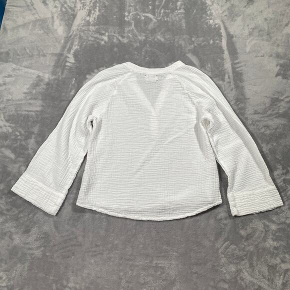 Xirena Top Small White Gauzy Lightweight Coastal Peasant Boho Vacation Resort - Picture 2 of 8